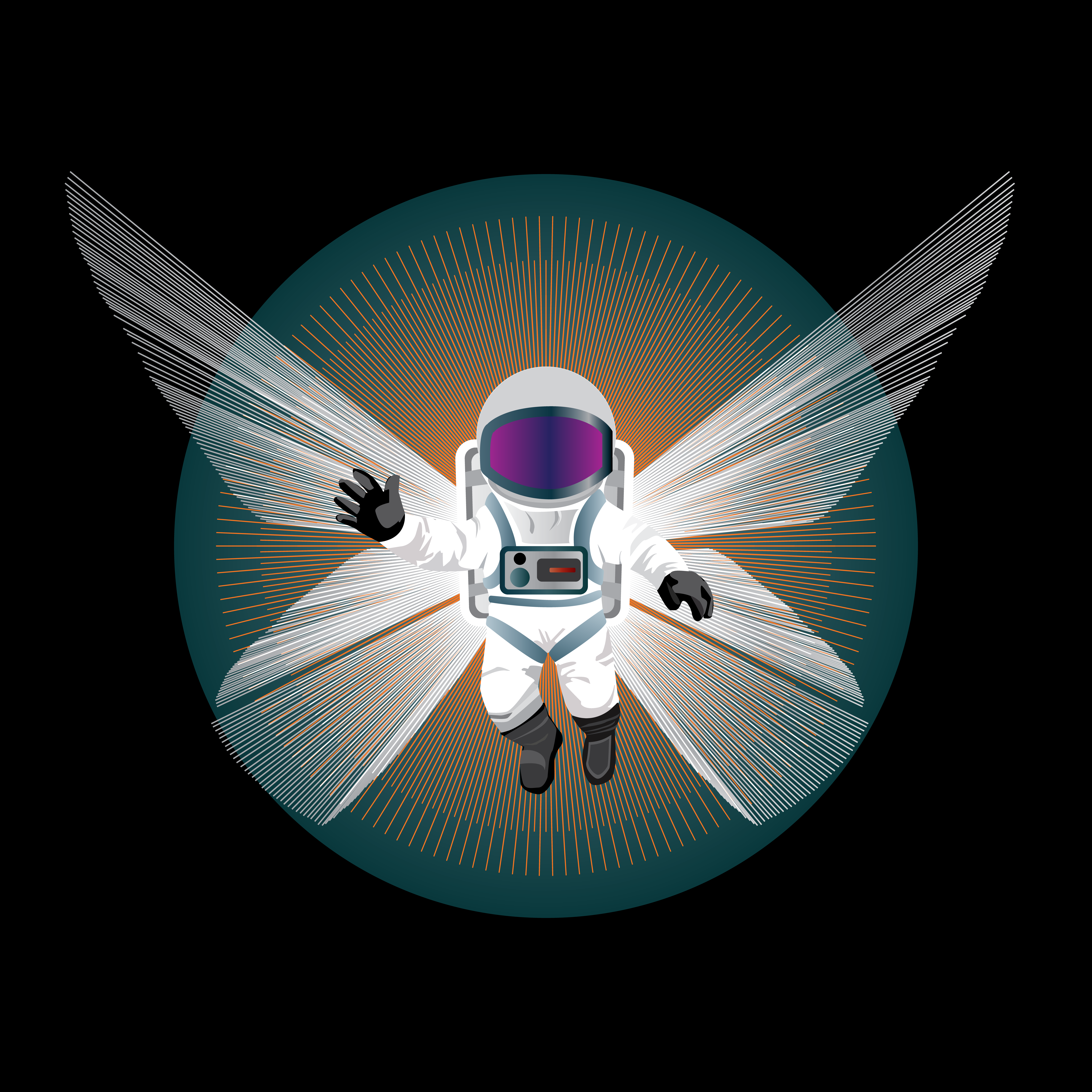 TRAVELER, ASTRONAUT, BUTTERFLY IN SPACE